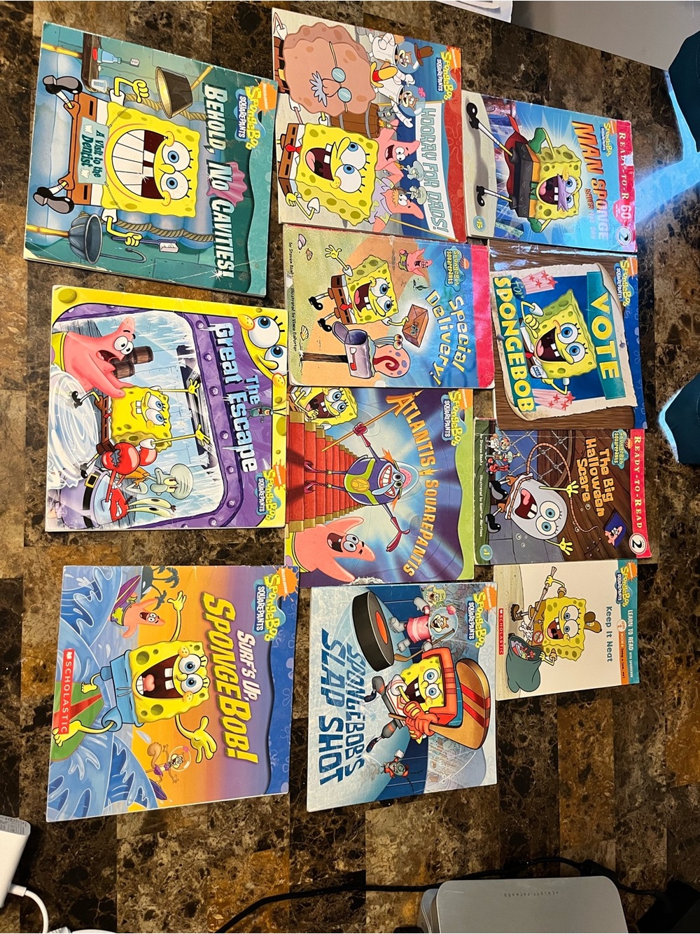 SpongeBob SquarePants Colorful Kids Book Lot - Yellow, Blue, Red Covers